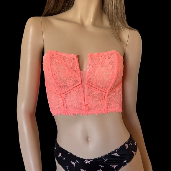 Victoria's Secret Dream Angels Collection Lace Corset Bustier Bra Boned Deep V - Picture 2 of 15